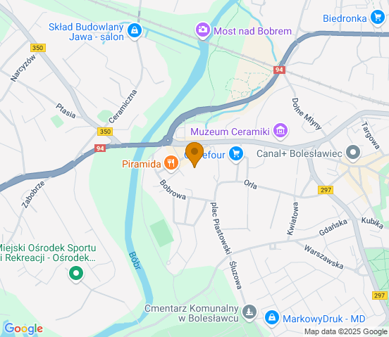 Mapa dojazdu do hurtowni motoryzacyjnej w miejscowości Bolesławiec