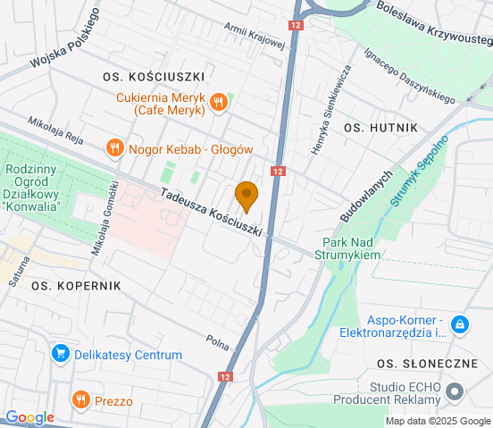 Mapa dojazdu do hurtowni motoryzacyjnej w miejscowości Głogów