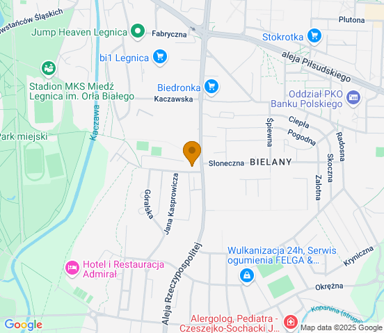 Mapa dojazdu do hurtowni motoryzacyjnej w miejscowości Legnica