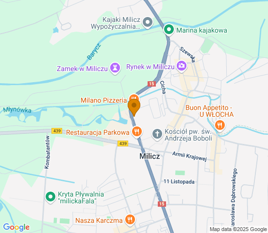 Mapa dojazdu do hurtowni motoryzacyjnej w miejscowości Milicz