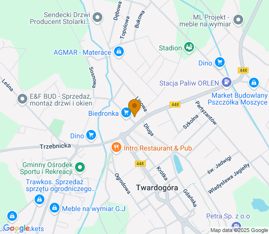 Mapa dojazdu do hurtowni motoryzacyjnej w miejscowości Twardogóra