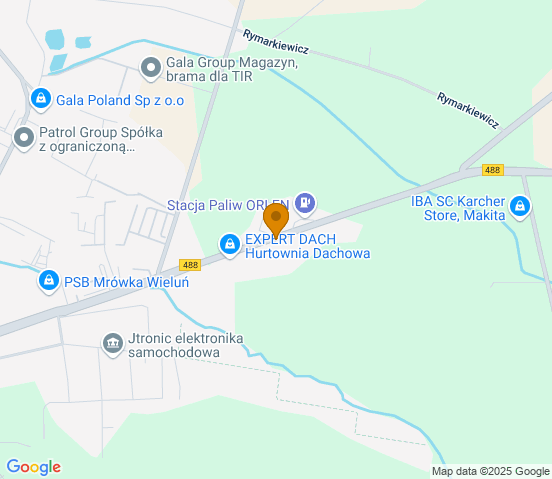 Mapa dojazdu do hurtowni motoryzacyjnej w miejscowości Wieluń