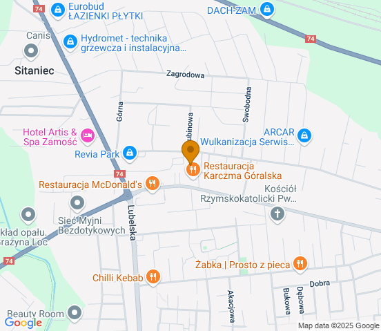 Mapa dojazdu do hurtowni motoryzacyjnej w miejscowości Zamość
