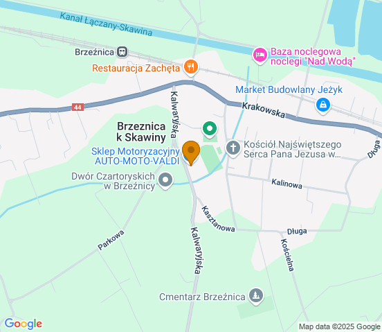 Mapa dojazdu do hurtowni motoryzacyjnej w miejscowości Brzeźnica