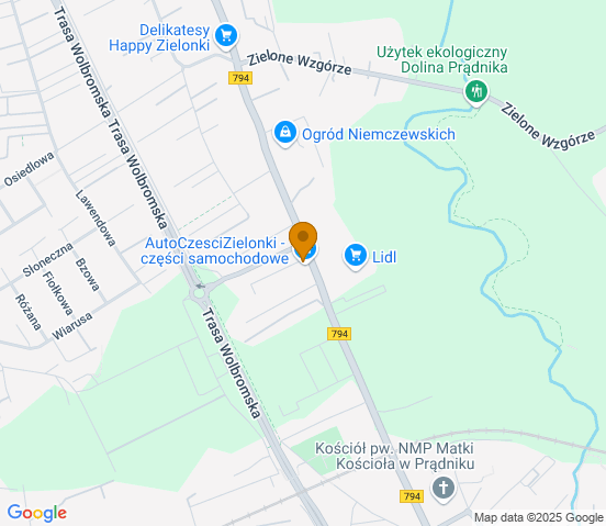 Mapa dojazdu do hurtowni motoryzacyjnej w miejscowości Kraków