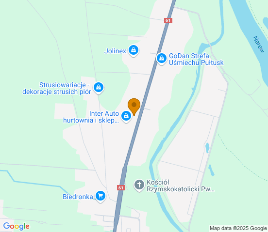 Mapa dojazdu do hurtowni motoryzacyjnej w miejscowości Pułtusk