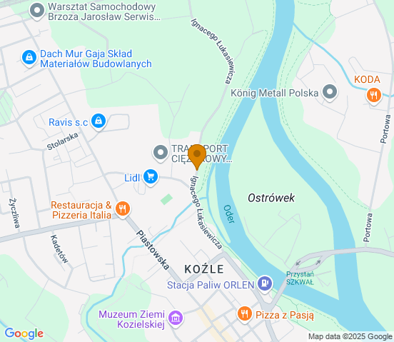 Mapa dojazdu do hurtowni motoryzacyjnej w miejscowości Kędzierzyn-Koźle