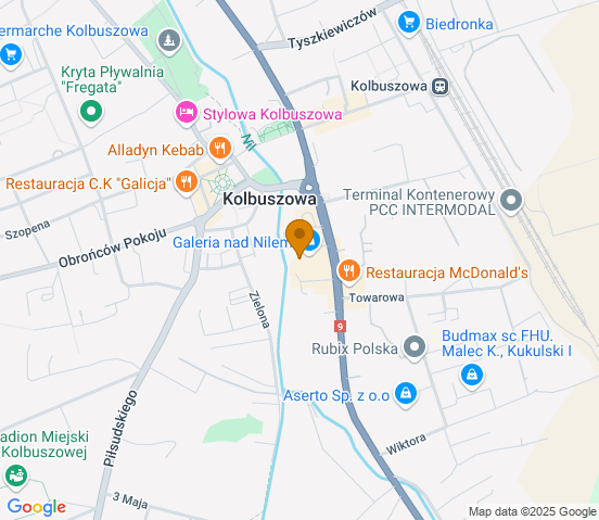 Mapa dojazdu do hurtowni motoryzacyjnej w miejscowości Kolbuszowa