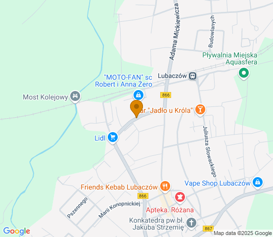 Mapa dojazdu do hurtowni motoryzacyjnej w miejscowości Lubaczów