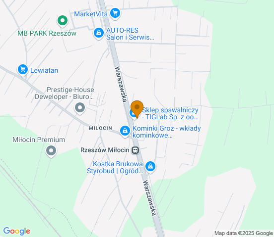 Mapa dojazdu do hurtowni motoryzacyjnej w miejscowości Miłocin