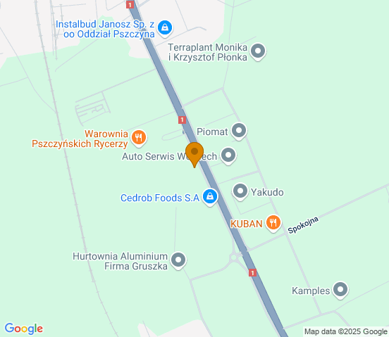 Mapa dojazdu do hurtowni motoryzacyjnej w miejscowości Goczałkowice-Zdrój