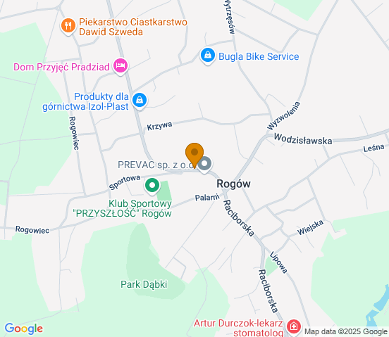 Mapa dojazdu do hurtowni motoryzacyjnej w miejscowości Rogów