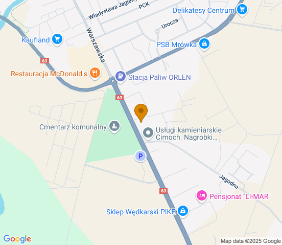 Mapa dojazdu do hurtowni motoryzacyjnej w miejscowości Pisz