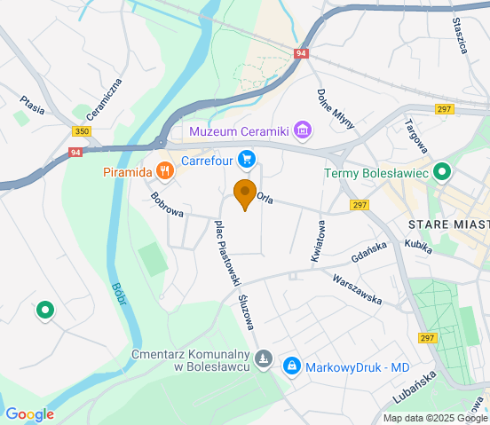 Mapa dojazdu do warsztatu samochodowego w miejscowości Bolesławiec
