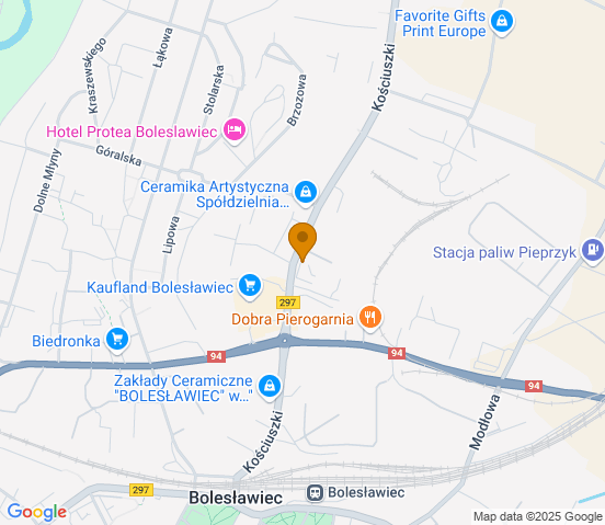 Mapa dojazdu do warsztatu samochodowego w miejscowości Bolesławiec