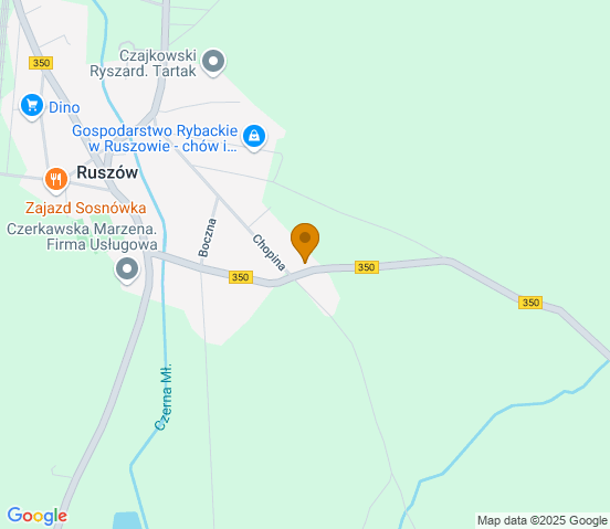 Mapa dojazdu do warsztatu samochodowego w miejscowości Bukowiec
