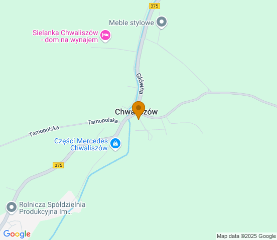 Mapa dojazdu do warsztatu samochodowego w miejscowości Chwaliszów