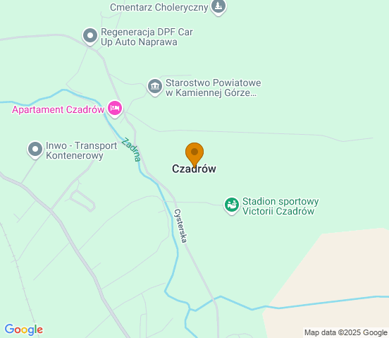 Mapa dojazdu do warsztatu samochodowego w miejscowości Czadrów