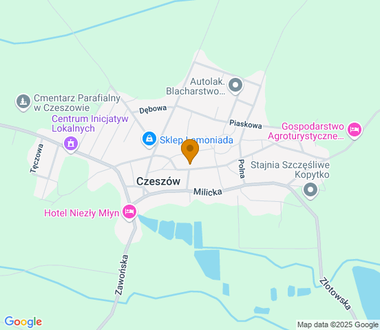 Mapa dojazdu do warsztatu samochodowego w miejscowości Czeszów