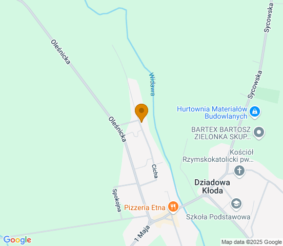 Mapa dojazdu do warsztatu samochodowego w miejscowości Dziadowa Kłoda