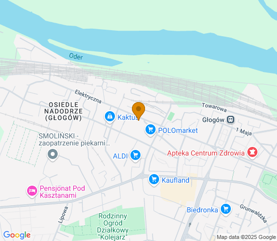 Mapa dojazdu do warsztatu samochodowego w miejscowości Głogów