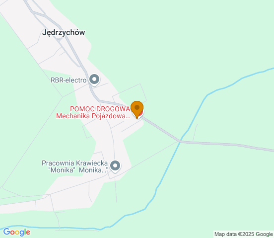 Mapa dojazdu do warsztatu samochodowego w miejscowości Jędrzychów