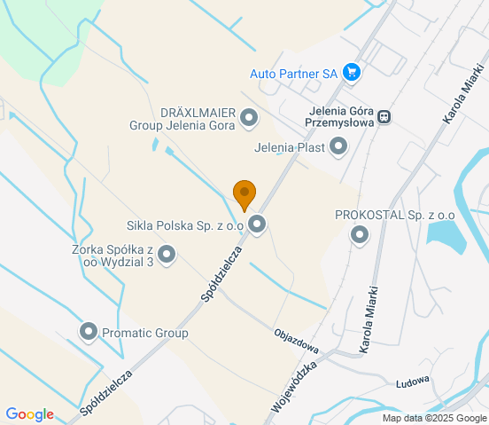 Mapa dojazdu do warsztatu samochodowego w miejscowości Jelenia Góra