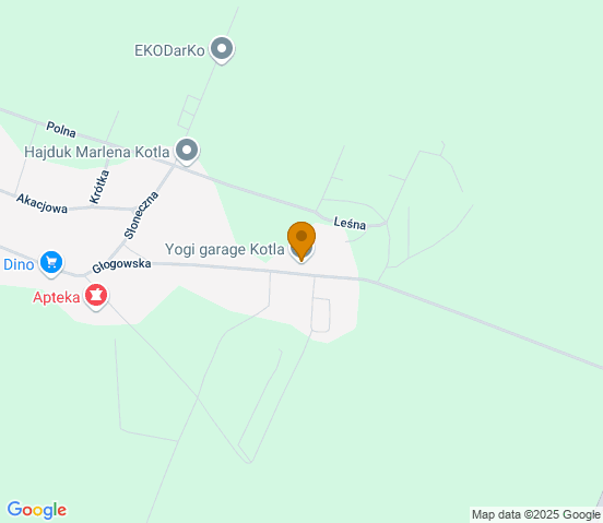 Mapa dojazdu do warsztatu samochodowego w miejscowości Kotla