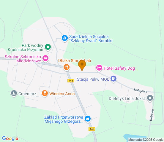 Mapa dojazdu do warsztatu samochodowego w miejscowości Krośnice