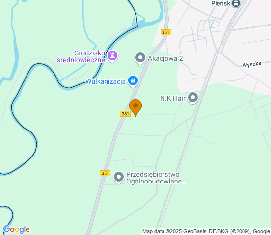 Mapa dojazdu do warsztatu samochodowego w miejscowości Lasów