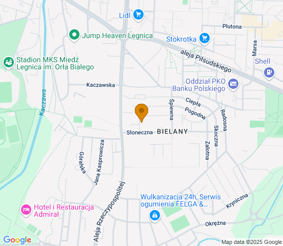 Mapa dojazdu do warsztatu samochodowego w miejscowości Legnica