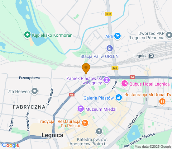 Mapa dojazdu do warsztatu samochodowego w miejscowości Legnica