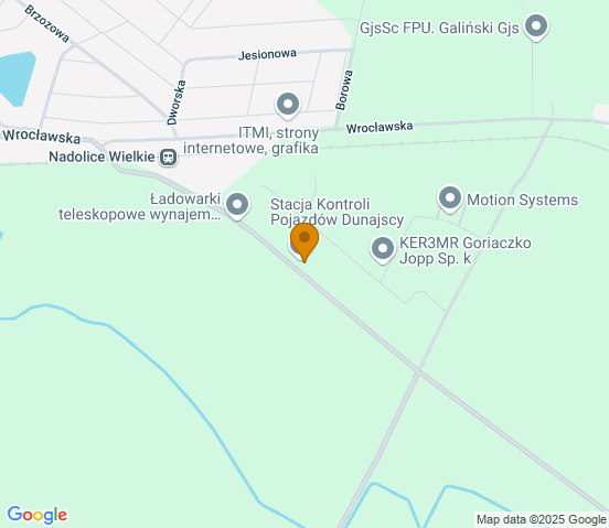 Mapa dojazdu do warsztatu samochodowego w miejscowości Nadolice Wielkie
