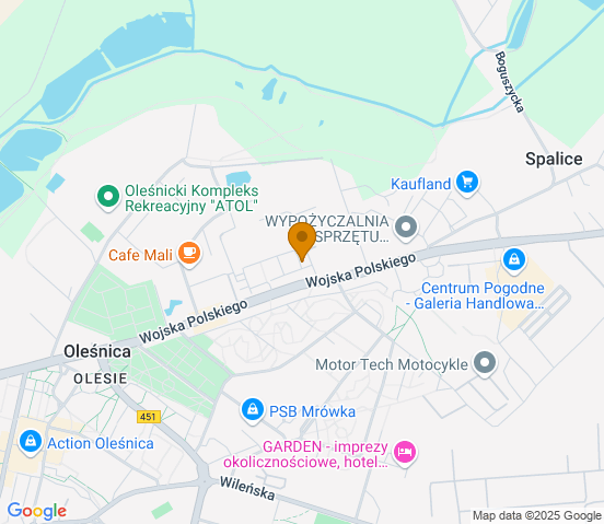 Mapa dojazdu do warsztatu samochodowego w miejscowości Oleśnica