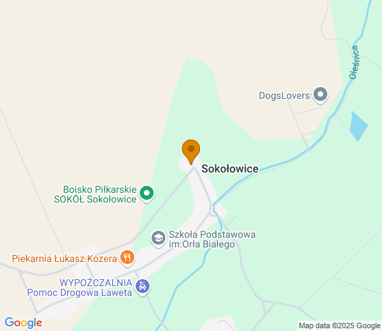 Mapa dojazdu do warsztatu samochodowego w miejscowości Oleśnica