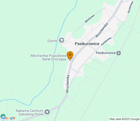 Mapa dojazdu do warsztatu samochodowego w miejscowości Pasikurowice