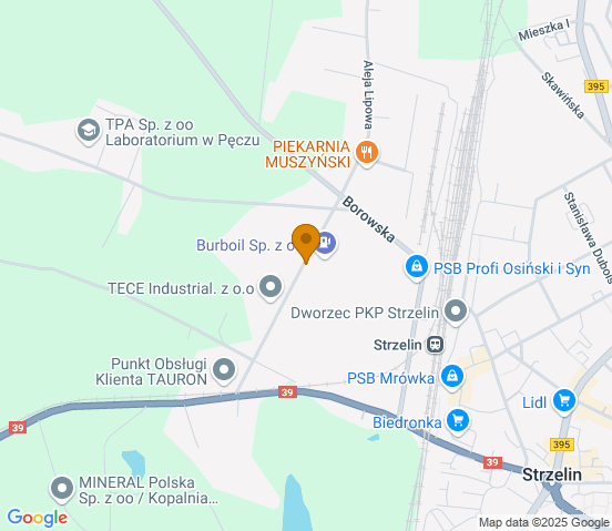 Mapa dojazdu do warsztatu samochodowego w miejscowości Pęcz