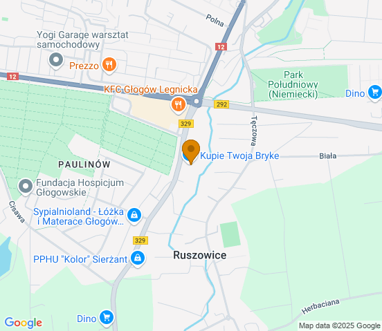 Mapa dojazdu do warsztatu samochodowego w miejscowości Rukoszowice