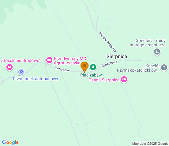 Mapa dojazdu do warsztatu samochodowego w miejscowości Sierpnica