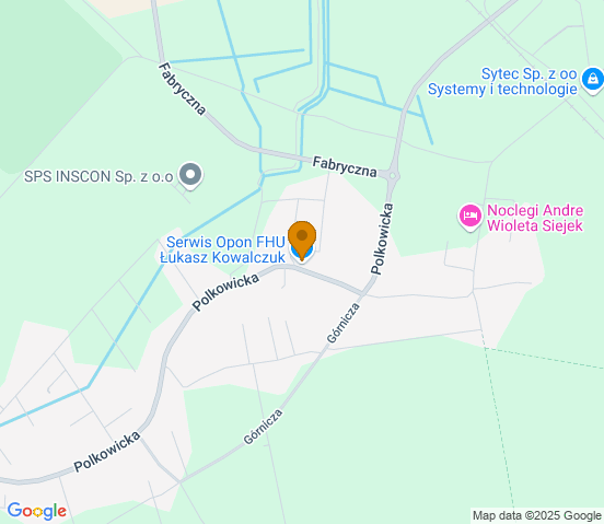 Mapa dojazdu do warsztatu samochodowego w miejscowości SOBIN