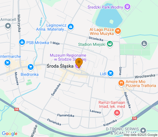 Mapa dojazdu do warsztatu samochodowego w miejscowości Środa Śląska