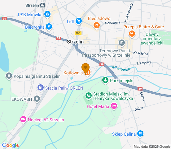 Mapa dojazdu do warsztatu samochodowego w miejscowości Strzelin