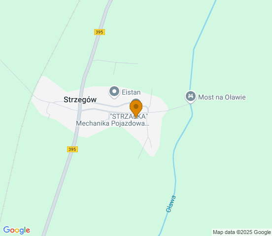 Mapa dojazdu do warsztatu samochodowego w miejscowości Strzelin