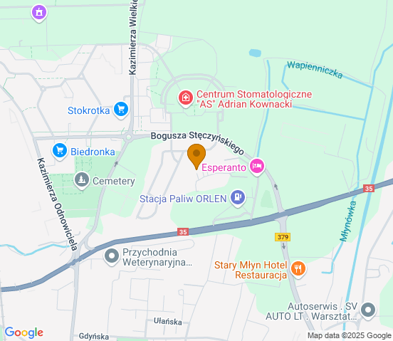 Mapa dojazdu do warsztatu samochodowego w miejscowości Świdnica