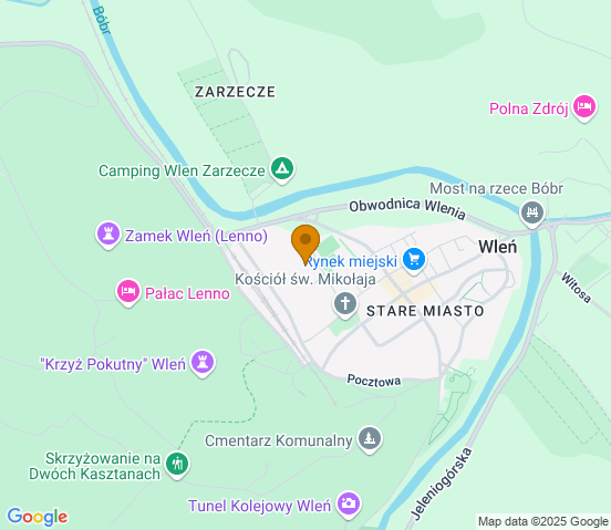 Mapa dojazdu do warsztatu samochodowego w miejscowości Wleń