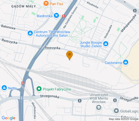 Mapa dojazdu do warsztatu samochodowego w miejscowości Wrocław