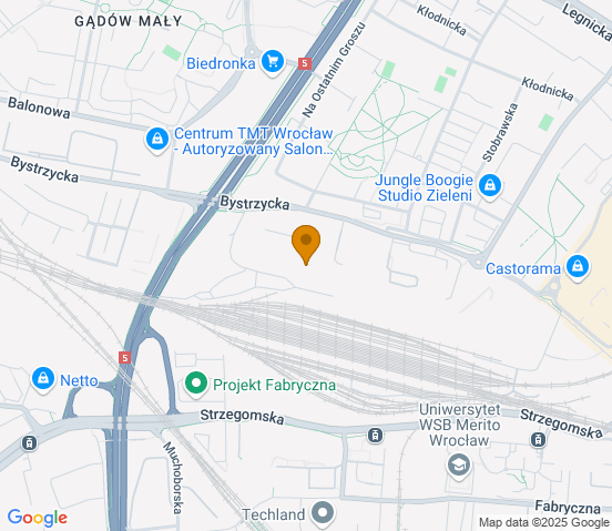Mapa dojazdu do warsztatu samochodowego w miejscowości Wrocław