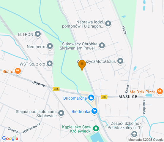 Mapa dojazdu do warsztatu samochodowego w miejscowości Wrocław