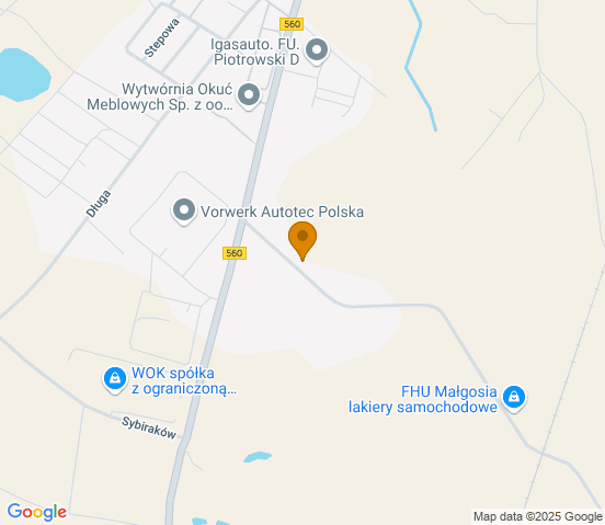 Mapa dojazdu do warsztatu samochodowego w miejscowości Brodnica
