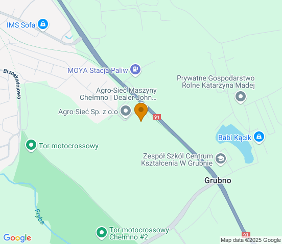 Mapa dojazdu do warsztatu samochodowego w miejscowości Chełmno
